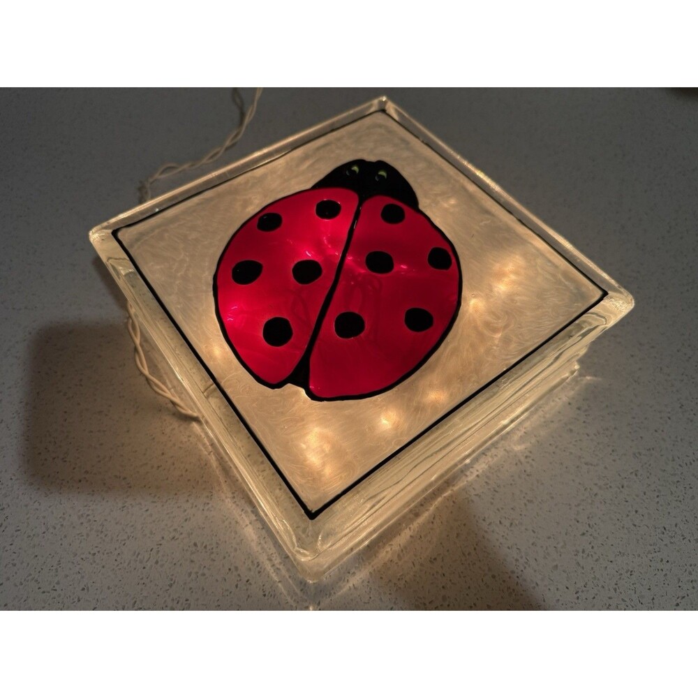 1 Ladybug Fused Glass Plug In Night Light Outlet Sconce